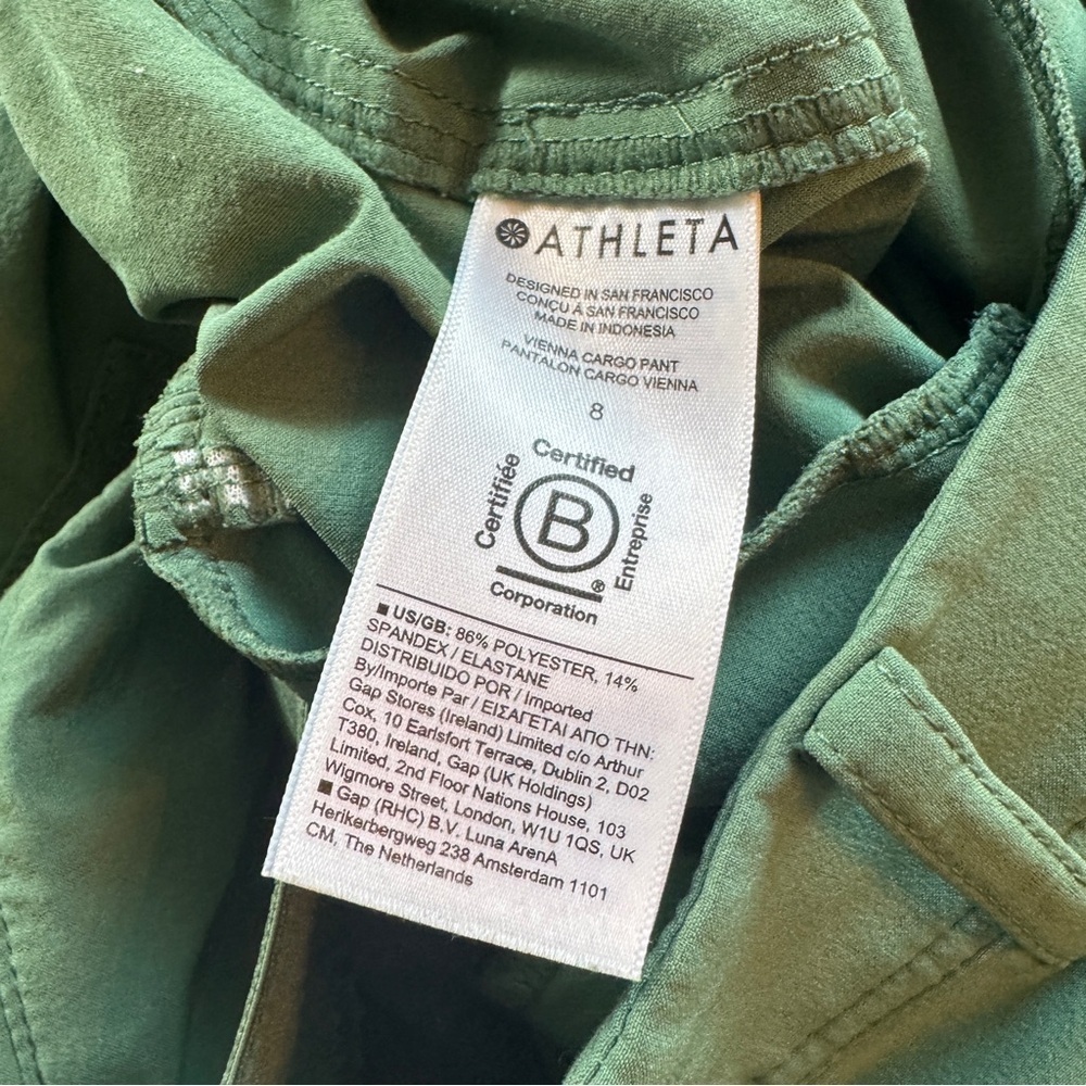 Athleta Women’s Vienna Cargo Pant Size 8 Vineyard Green Performance-Stretch - Picture 6 of 12